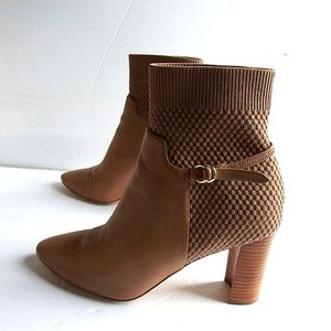 Cole Haan Leather Sock Bootie Taupe 8.5